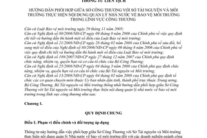 Thông tư liên tịch 31/2009/TTLT-BCT-BTNMT  hướng dẫn  thực hiện nội dung quản lý nhà nước bảo vệ môi trường trong lĩnh vực công thương