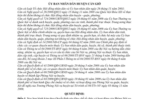 Quyết định 20/2009/QĐ-UBND Quy chế tổ chức và hoạt động Phòng Nội vụ huyện Cần Giờ