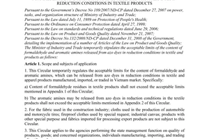Circular No. 32/2009/TT-BCT stipulating temporarily on the acceptable limits