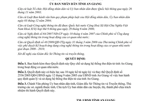 Quyết định 50/2009/QĐ-UBND quy chế sử dụng hệ thống thư điện tử tỉnh An Giang