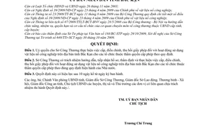 Quyết định 3449/2009/QĐ-UBND ủy quyền cho Sở Công Thương thực hiện cấp, điều chỉnh, thu hồi giấy phép hoạt động sử dụng vật liệu nổ công nghiệp