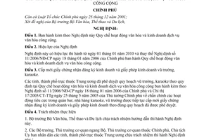 Nghị định 103/2009/NĐ-CP quy chế hoạt động  kinh doanh dịch vụ văn hóa công cộng