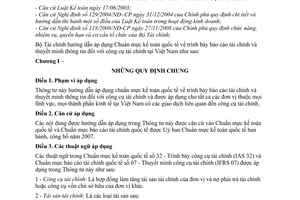 Thông tư 210/2009/TT-BTC  hướng dẫn áp dụng chuẩn mực kế toán quốc tế  trình bày báo cáo tài chính thuyết minh thông tin  công cụ tài chính