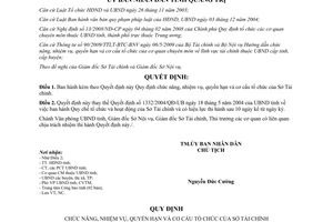 Quyết định 27/2009/QĐ-UBND chức năng nhiệm vụ quyền hạn Sở Tài chính Quảng Trị