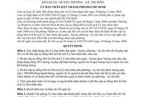 Quyết định 5081/QĐ-UBND phụ cấp Bí thư cấp ủy đồng thời là Chủ tịch Ủy ban nhân dân quận - huyện, phường - xã, thị trấn