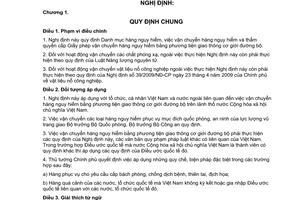 Nghị định 104/2009/NĐ-CP quy định danh mục hàng nguy hiểm vận chuyển hàng nguy hiểm bằng phương tiện giao thông cơ giới đường bộ