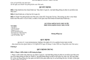 Quyết định 1312/QĐ-KTNN quản lý, vận hành bảng thông tin điện tử