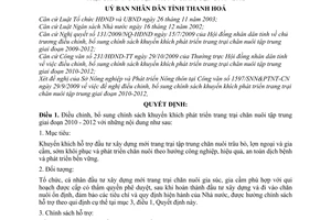 Quyết định 3978/2009/QĐ-UBND điều chỉnh chính sách khuyến khích phát triển