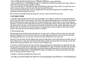 Thông tư 213/2009/TT-BTC hướng dẫn kế toán áp dụng cho dự trữ nhà nước