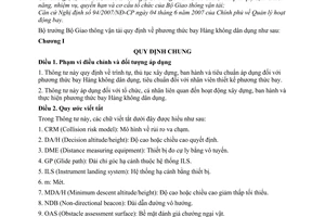 Thông tư 28/2009/TT-BGTVT quy định phương thức bay hàng không dân dụng