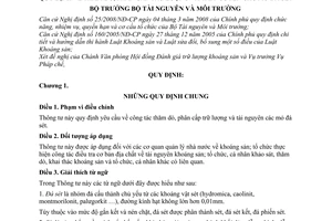 Thông tư 22/2009/TT-BTNMT quy định  thăm dò phân cấp trữ lượng tài nguyên các mỏ đá sét