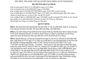 Quyết định 2807/QĐ-BTC quy định in, phát hành, quản lý, sử dụng các loại chứng từ thu thuế, thu khác hoạt động xuất nhập khẩu