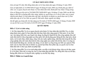 Quyết định 2688/QĐ-UBND năm 2009 chức năng nhiệm vụ cơ cấu Sở Xây dựng Bến Tre