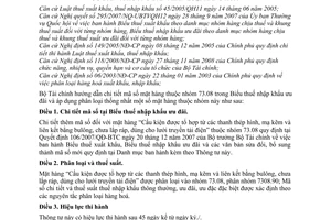 Thông tư 215/2009/TT-BTC chi tiết mã số mặt hàng nhóm 73.08 trong biểu thuế nhập khẩu ưu đãi hướng dẫn phân loại hàng hoá