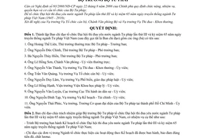 Quyết định 3231/QĐ-BTP thành lập Ban chỉ đạo tổ chức Đại hội thi đua yêu nước ngành Tư pháp lần thứ III  kỷ niệm 65 năm ngày truyền thống