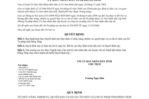 Quyết định 1535/QĐ-UBND-HC 2009 chức năng nhiệm vụ quyền hạn Sở Tư pháp Đồng Tháp