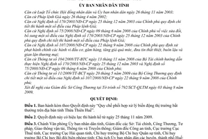 Quyết định 2504/2009/QĐ-UBND Quy chế phối hợp xử lý biến động thị trường bất thường trên địa bàn tỉnh Thừa Thiên Huế