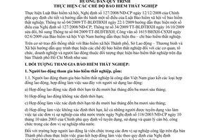 Hướng dẫn 8921/SLĐTBXH-LĐ  Quy trình thực hiện các chế độ bảo hiểm thất nghiệp