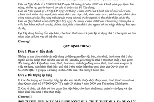 Thông tư 36/2009/TT-BXD hướng dẫn bán, cho thuê, thuê mua  quản lý sử dụng nhà ở cho người có thu nhập thấp tại khu vực đô thị