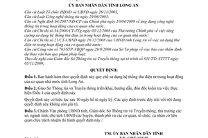 Quyết định 62/2009/QĐ-UBND  Quy chế sử dụng hệ thống thư điện tử trong hoạt động cơ quan nhà nước tỉnh Long An