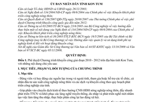 Quyết định 1454/QĐ-UBND phê duyệt Chương trình khuyến công tỉnh Kon Tum giai đoạn 2010 - 2012