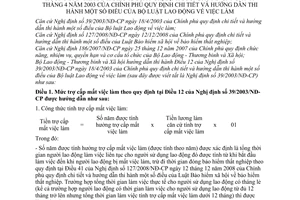 Thông tư 39/2009/TT-BLĐTBXH  hướng dẫn thi hành Nghị định 39/2003/NĐ-CP