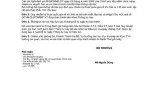 Thông tư 31/2009/TT-BGTVT quy định quy chuẩn kỹ thuật quốc gia về khí thải xe ô tô sản xuất, lắp ráp và nhập khẩu mới