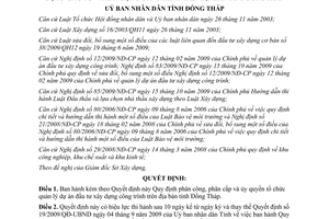 Quyết định 25/2009/QĐ-UBND về Quy định phân công, phân cấp và ủy quyền tổ chức q
