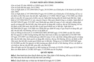 Quyết định 85/2009/QĐ-UBND  bồi thường, hỗ trợ tái định cư khi Nhà nước thu hồi đất trên địa bàn tỉnh Lâm Đồng