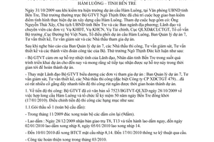 Thông báo 537/TB-BGTVT kết luận Thứ trưởng Ngô Thịnh Đức cuộc họp giao ban kiểm điểm tình hình thực hiện dự án xây dựng cầu Hàm Luông  tỉnh Bến Tre