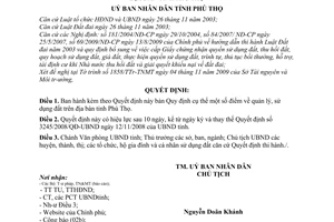 Quyết định 3997/2009/QĐ-UBND Quy định cụ thể quản lý, sử dụng đất trên địa bàn tỉnh Phú Thọ