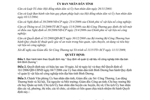 Quyết định 74/2009/QĐ-UBND quản lý vật liệu nổ công nghiệp Bình Dương