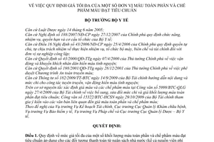 Quyết định 4578/QĐ-BYT giá tối đa của đơn vị máu toàn phần và