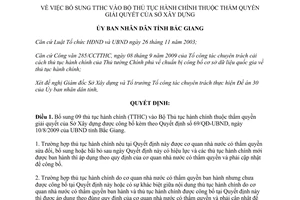 Quyết định 121/QĐ-UBND bổ sung thủ tục hành chính