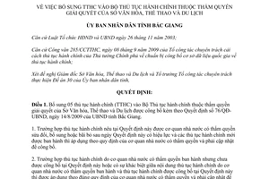 Quyết định 122/QĐ-UBND bổ sung thủ tục hành chính