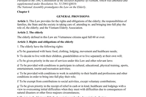 Law No. 39/2009/QH12, on the elderly