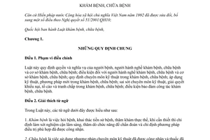 Luật khám bệnh, chữa bệnh năm 2009