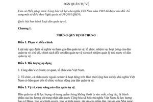 Luật dân quân tự vệ năm 2009