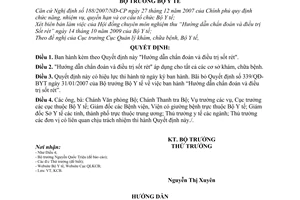 Quyết định 4605/QÐ-BYT Hướng dẫn chẩn đoán và điều trị sốt rét