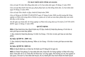 Quyết định 53/2009/QĐ-UBND Quy chuẩn kỹ thuật chỉ tiêu mức giới hạn ATTP cá khô
