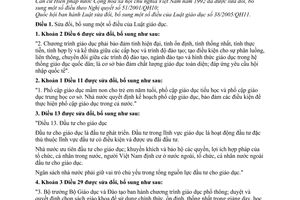 Luật giáo dục sửa đổi năm 2009