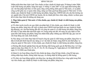 Chỉ thị 01/2009/CT-UBND quản lý tiêu chuẩn quy chuẩn kỹ thuật chất lượng sản phẩ