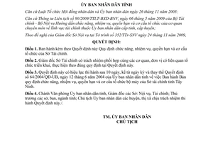 Quyết định 62/2009/QĐ-UBND chức năng nhiệm vụ quyền hạn Sở Tài chính Tây Ninh