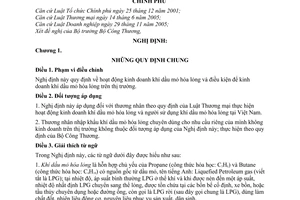 Nghị định 107/2009/NĐ-CP kinh doanh khí dầu mỏ hóa lỏng