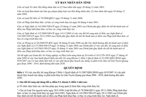 Quyết định 22/2009/QĐ-UBND sửa đổi Quyết định 31/2007/QĐ-UBND