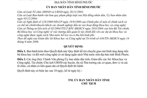 Quyết định 50/2009/QĐ-UBND  hỗ trợ chuyển giao mô hình ứng dụng tiến bộ khoa học đổi mới công nghệ có sử dụng ngân sách Nhà nước