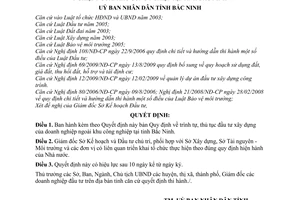 Quyết định 165/2009/QĐ-UBND trình tự, thủ tục đầu tư xây dựng doanh nghiệp ngoài khu công nghiệp tại tỉnh Bắc Ninh
