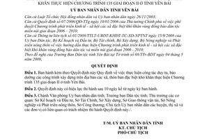 Quyết định 26/2009/QĐ-UBND công tác duy tu, bảo