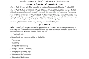 Quyết định 66/2009/QĐ-UBND sửa đổi Quyết định 81/2008/QĐ-UBND Cần Thơ