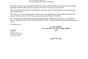 Công văn 9686/BGDĐT-CNTT góp ý dự thảo Thông tư  hoạt động ứng dụng và phát triển của các cơ sở giáo dục do Bộ Giáo dụ